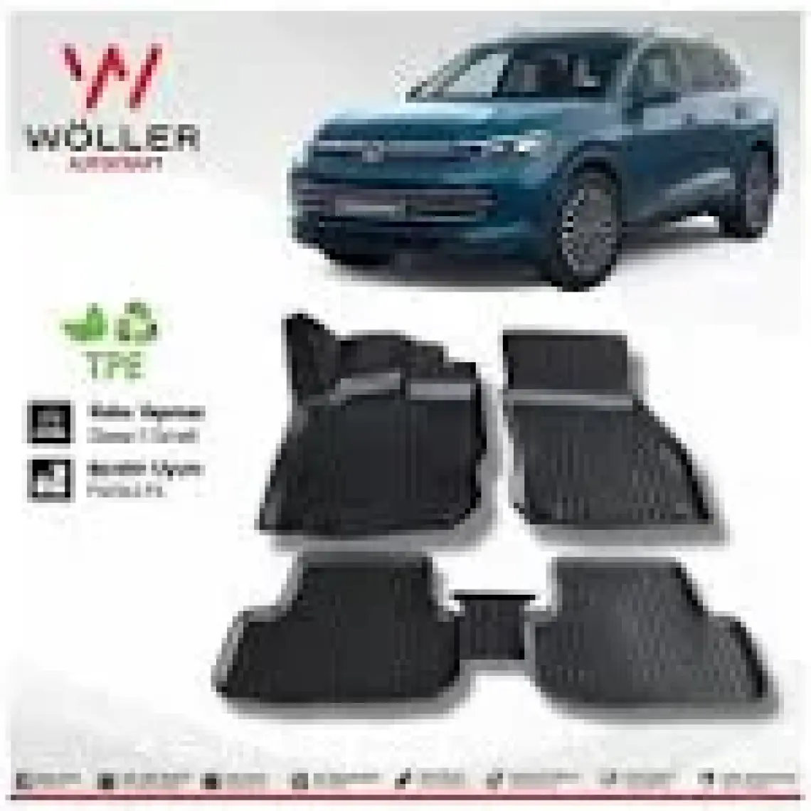 Wöller Volkswagen Tiguan Paspas 2024 Sonrası 3D Havuzlu Wöller Paspas