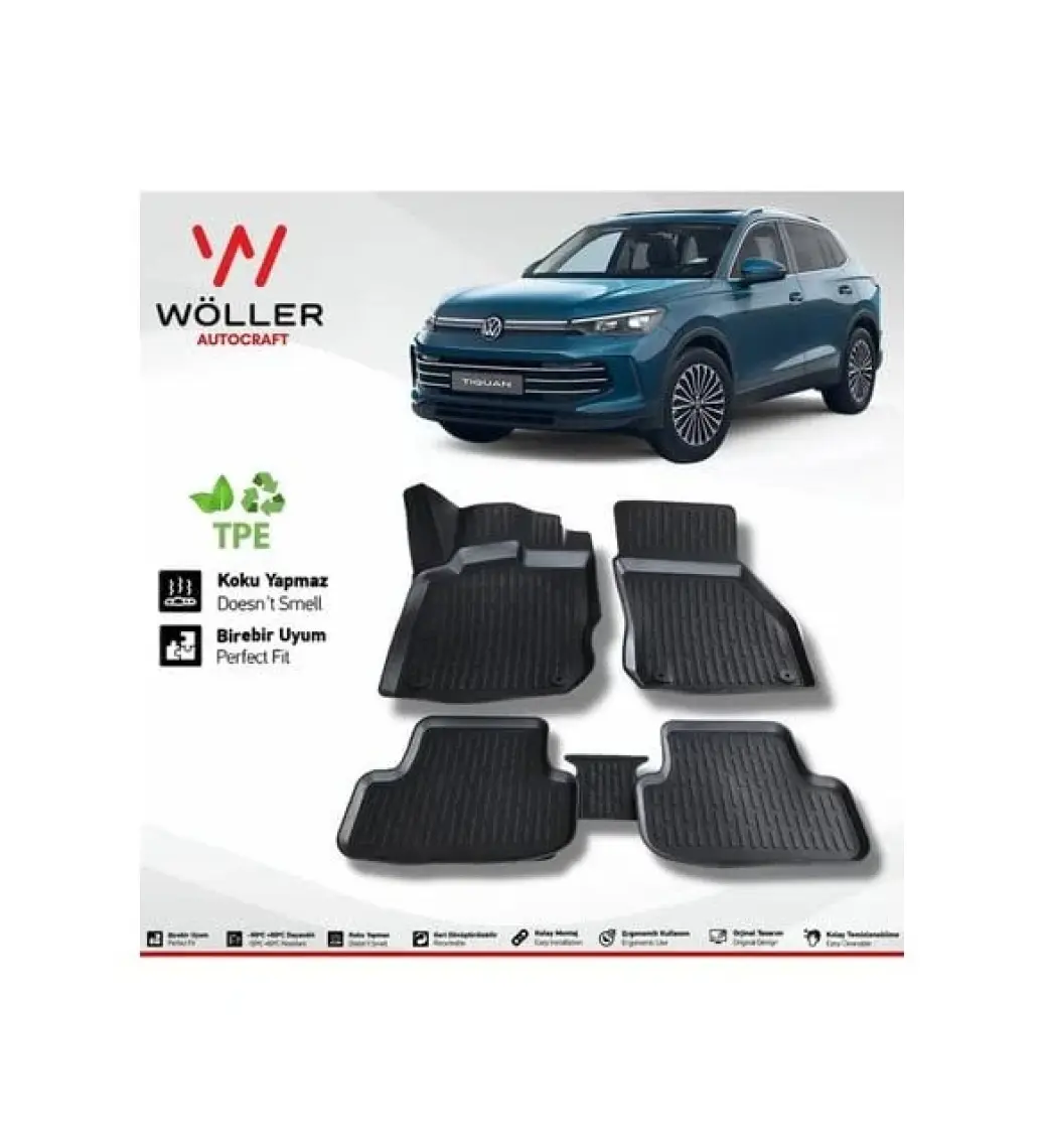 Wöller Volkswagen Tiguan Paspas 2024 Sonrası 3D Havuzlu Wöller Paspas