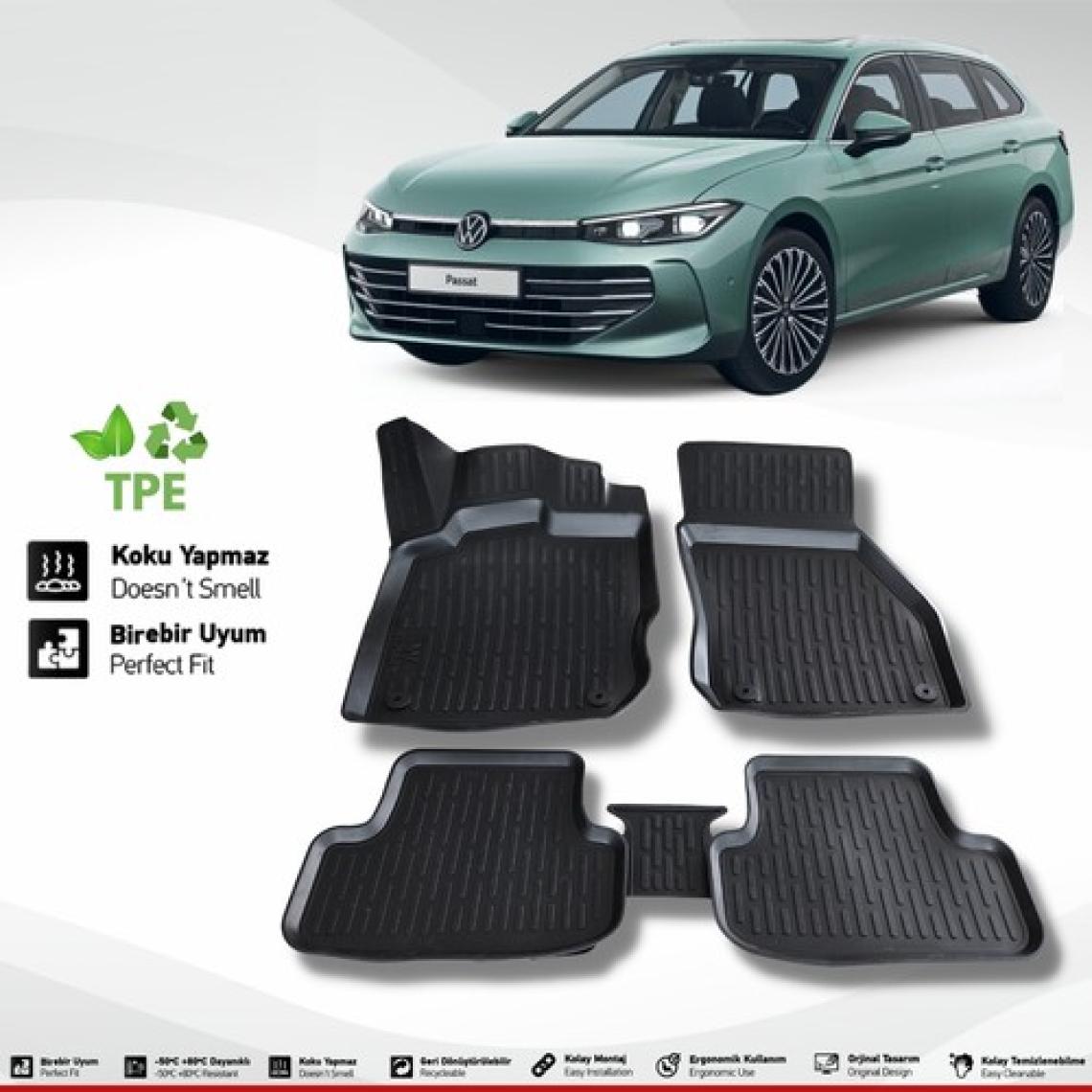 Wöller Volkswagen Passat Paspas B9 Variant Uyumlu 2024 Sonrası 3D Havuzlu Paspas