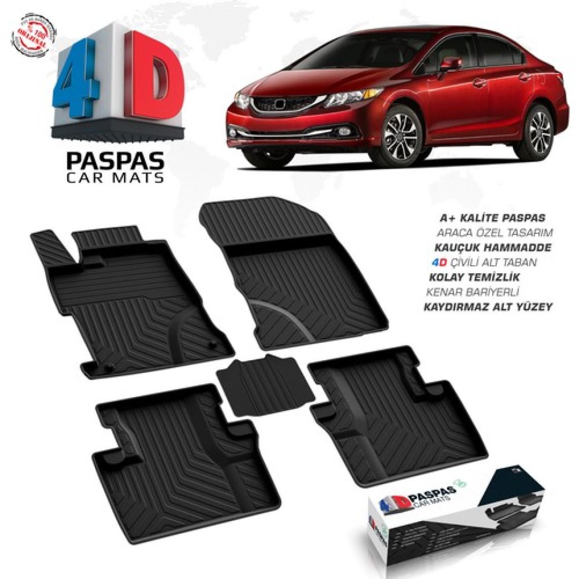 S-Dizayn S-Dizayn HONDA Civic 4D Havuzlu Paspas A+Kalite 2012 ve Üzeri