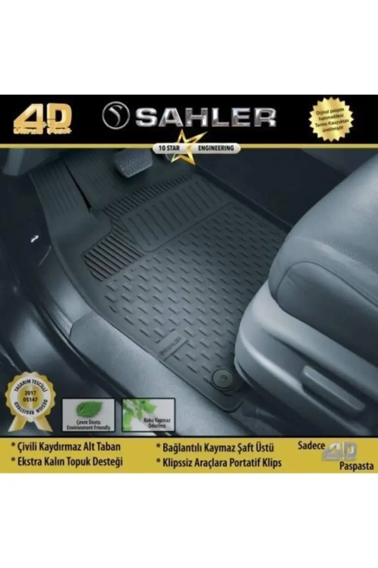 Sahler Toyota Auris 2007-2012 Uyumlu 4.5D Premium Havuzlu Oto Paspas- Auris