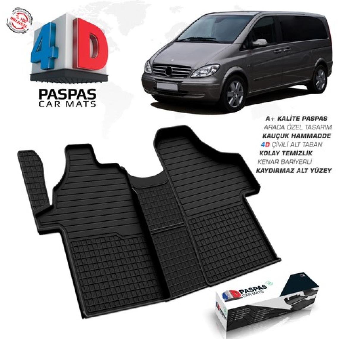 S-Dizayn Mercedes Vito W639 4D Havuzlu Paspas 2004-2014