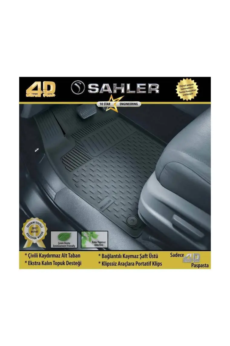 Sahler Renault Megane 4  2016 ve Sonrası 4.5D Havuzlu Paspas Siyah