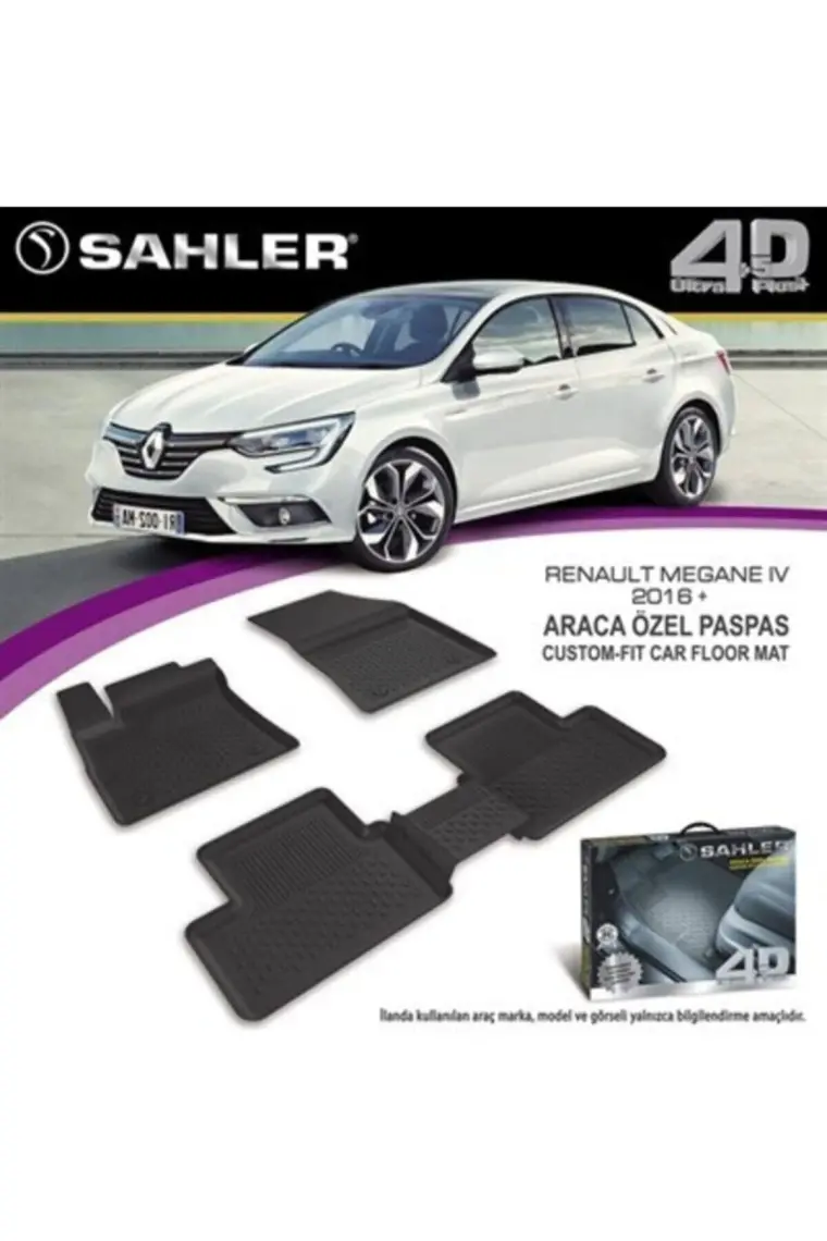 Sahler Renault Megane 4  2016 ve Sonrası 4.5D Havuzlu Paspas Siyah