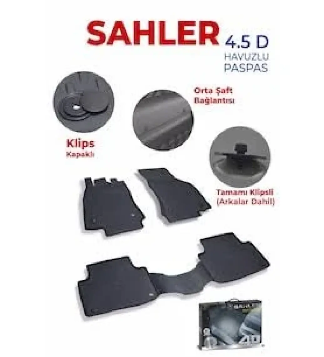 Sahler Ford Focus 4  2019-2022   4.5D Havuzlu Paspas Siyah
