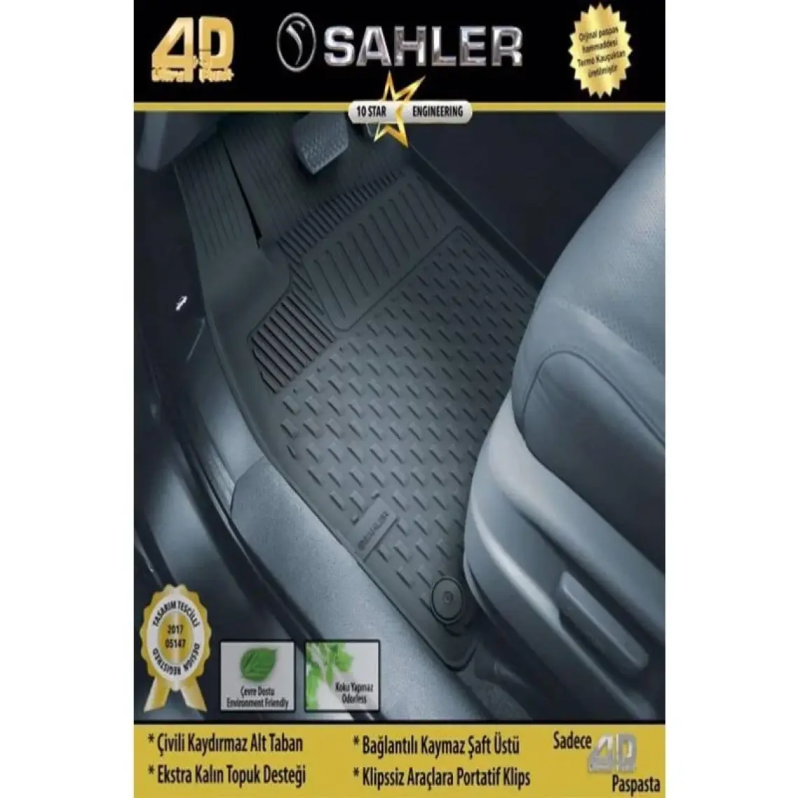 Sahler Ford Focus 4  2019-2022   4.5D Havuzlu Paspas Siyah