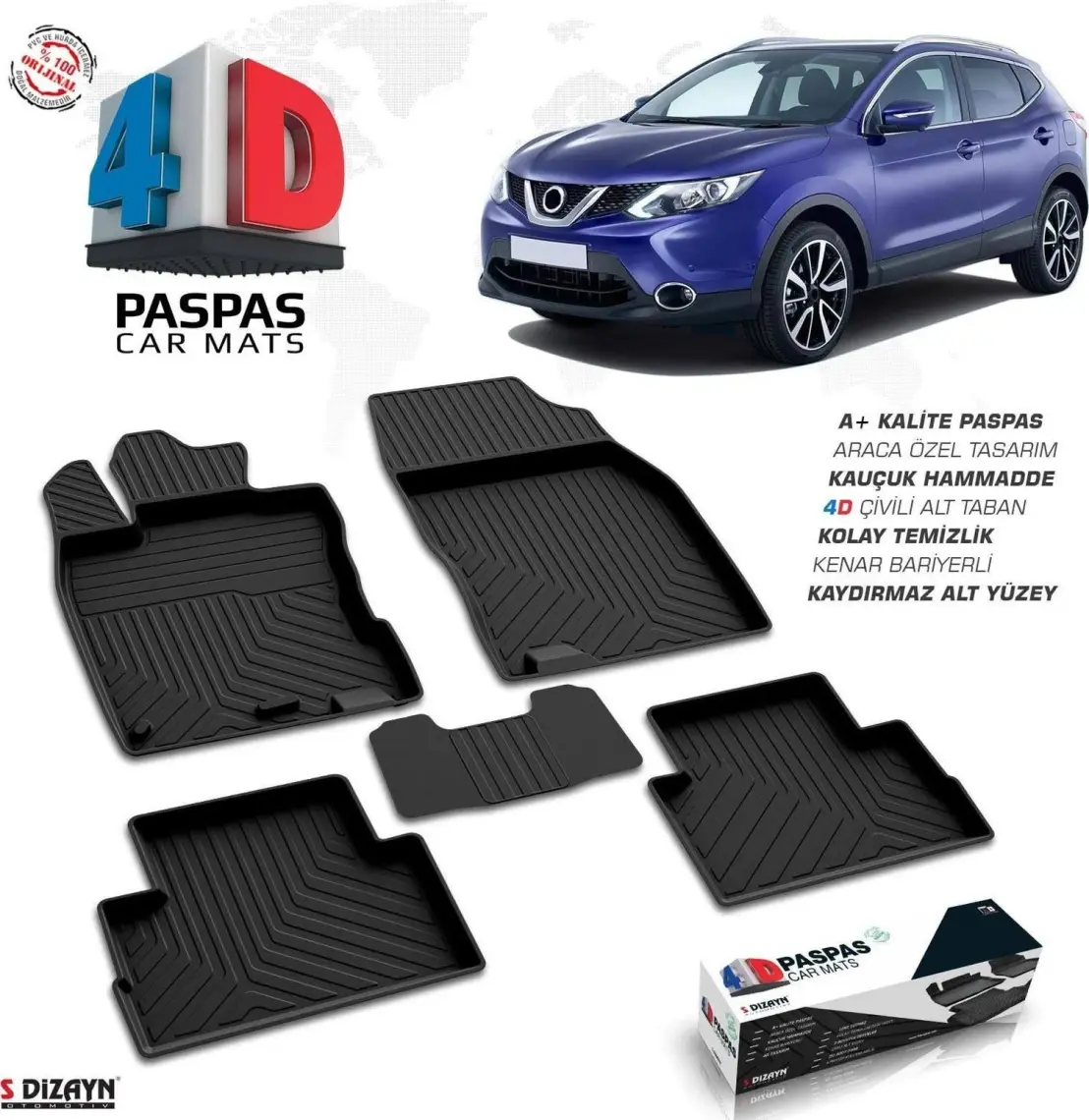 S-Dizayn S-Dizayn NISSAN Qashqai 2 4D Havuzlu Paspas A+Kalite 2014 ve Üzeri