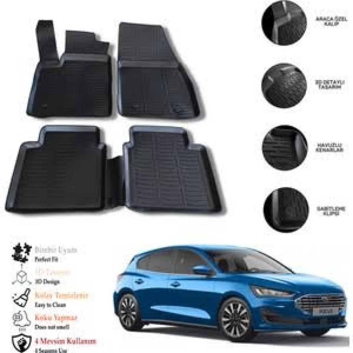 Wöller Ford Focus 5 Paspas 2018 Sonrası 3D Havuzlu Wöller Paspas