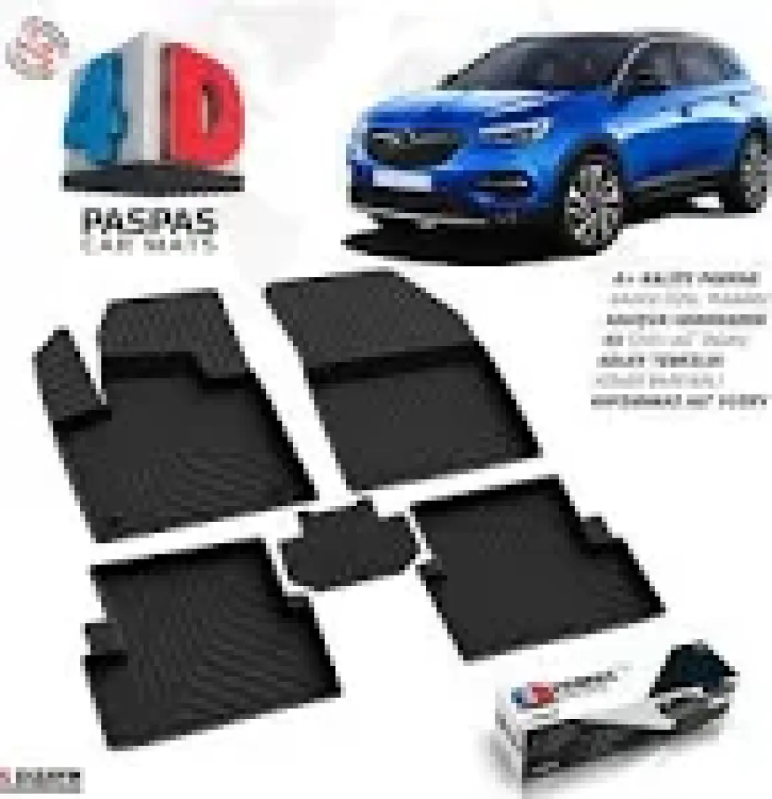 S-Dizayn Opel Grandland X 4D Havuzlu Paspas 2017 ve Üzeri