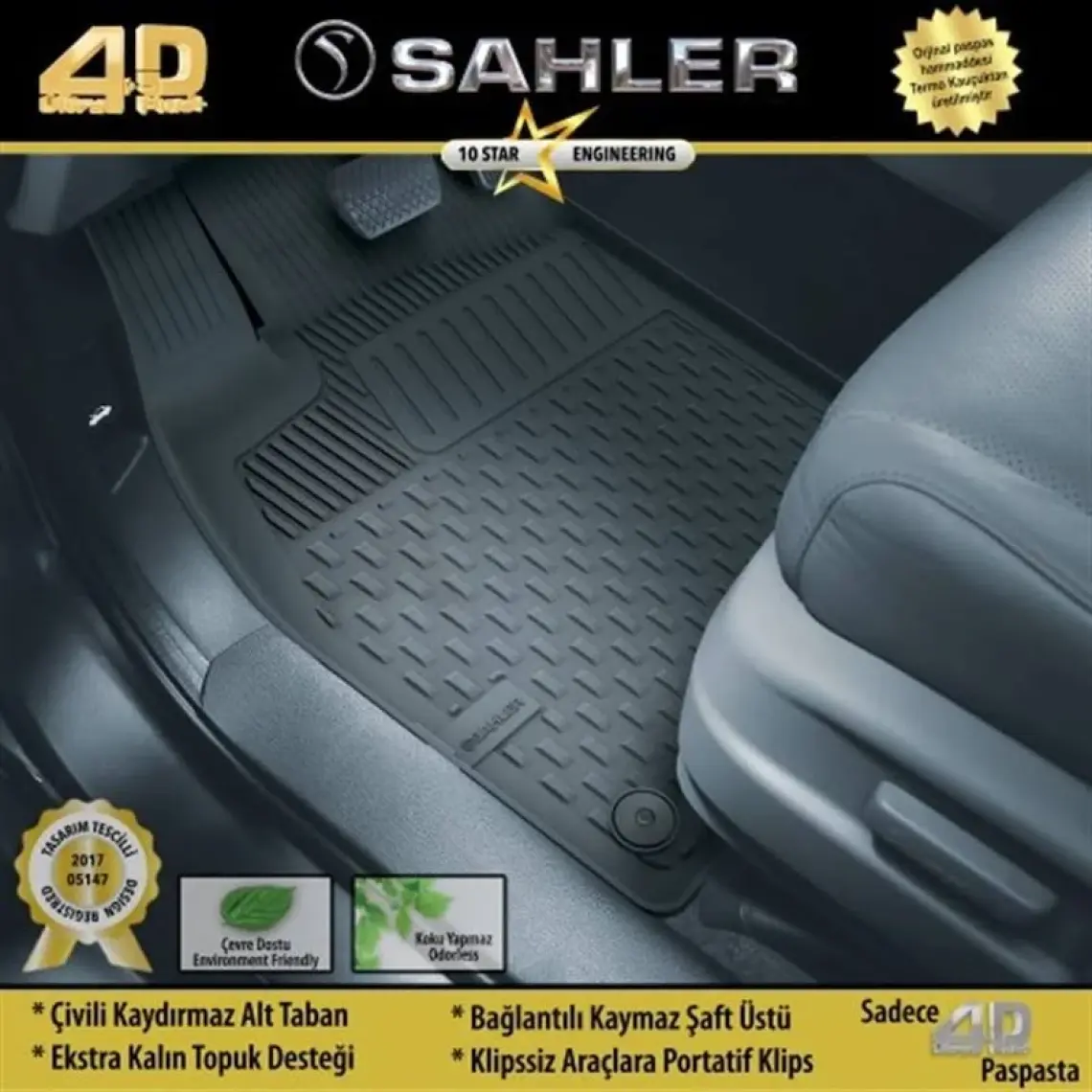 Sahler Audi A3 HB/Sedan 2013-2019 Uyumlu 4.5D PremiumHavuzlu Oto Paspas - Audi A3