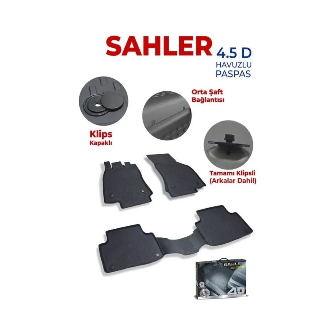 Sahler Audi A3 HB/Sedan 2013-2019 Uyumlu 4.5D PremiumHavuzlu Oto Paspas - Audi A3