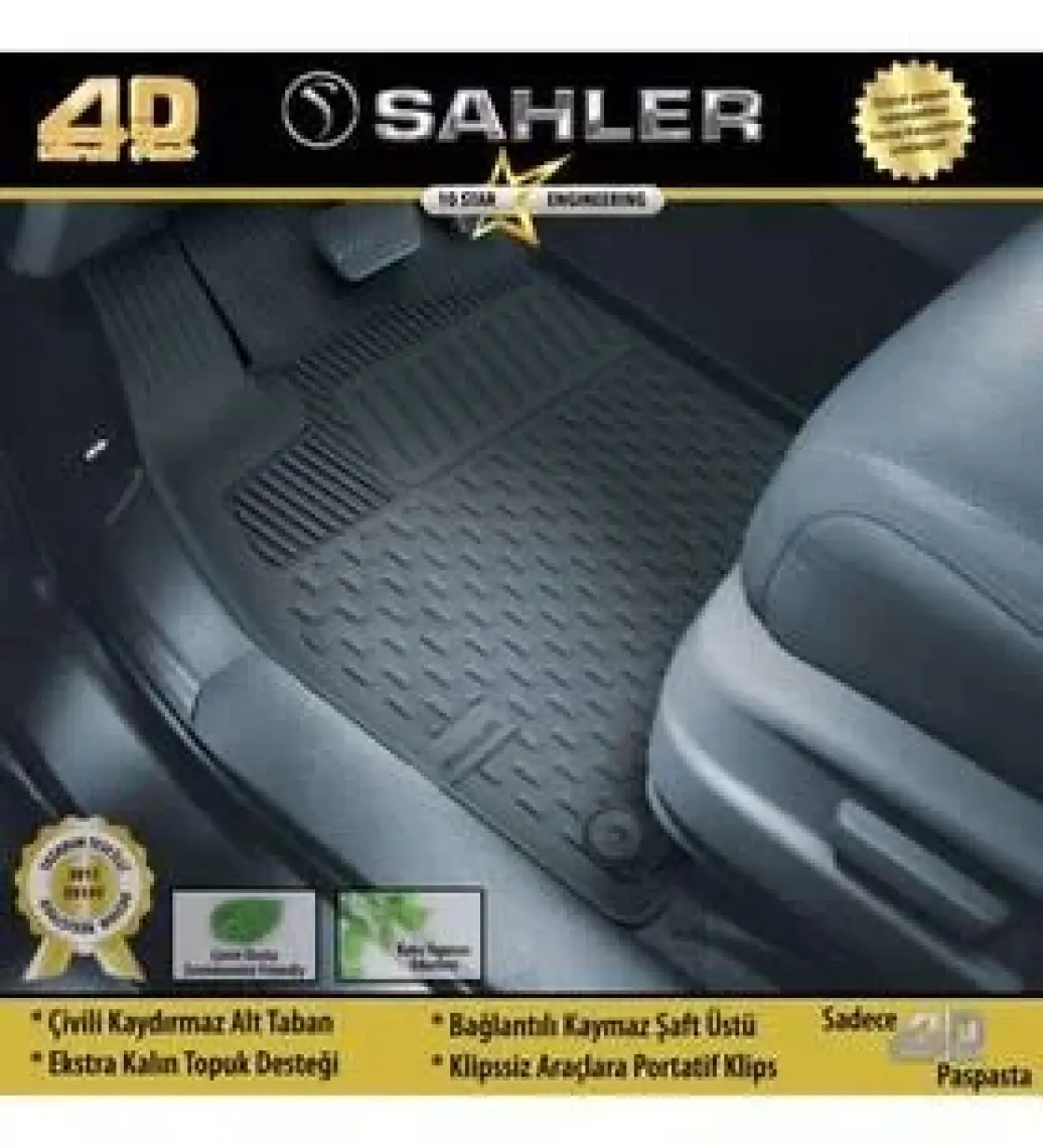 Sahler Fiat Doblo 2010-2022   4.5D Havuzlu Paspas Siyah