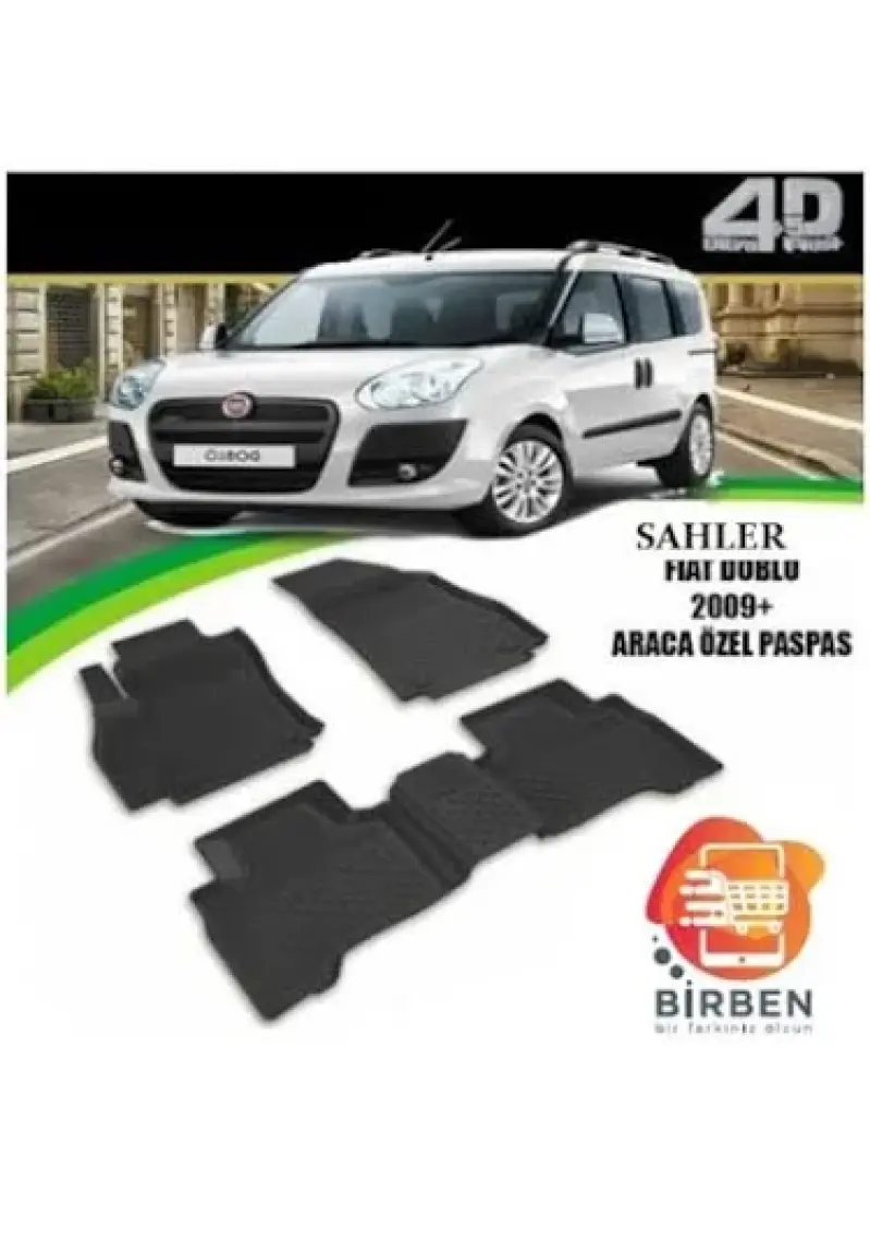 Sahler Fiat Doblo 2010-2022   4.5D Havuzlu Paspas Siyah