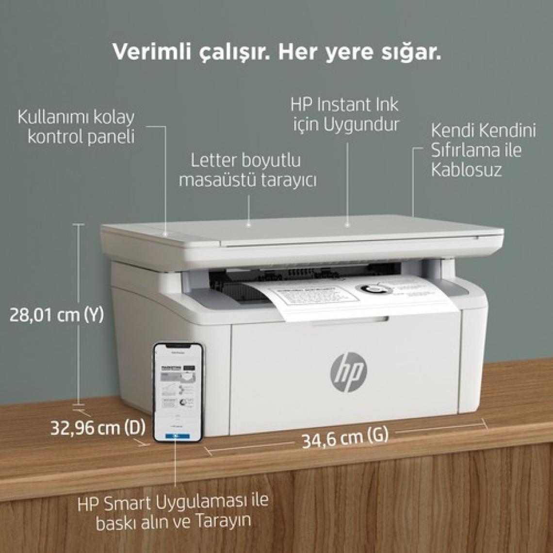 Hp Laserjet Mfp M141CW Tarayıcı, Fotokopi, Baskı, Wi-Fi Lazer Yazıcı 7MD71A