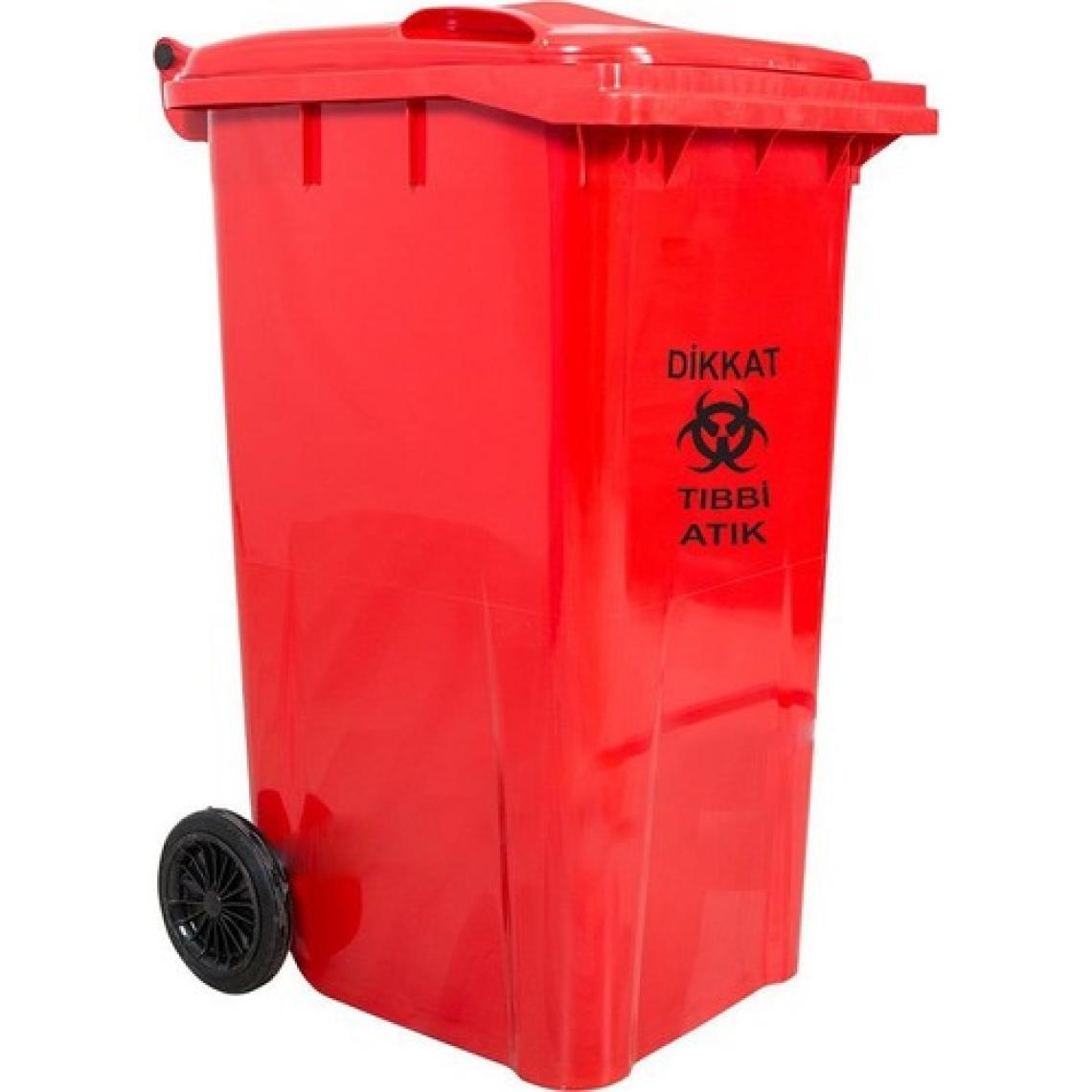 Plastik Tıbbi Atık Çöp Konteyneri 120 lt A+ Kalite Isıya Dayanıklı Tıbbi Atık Kovası