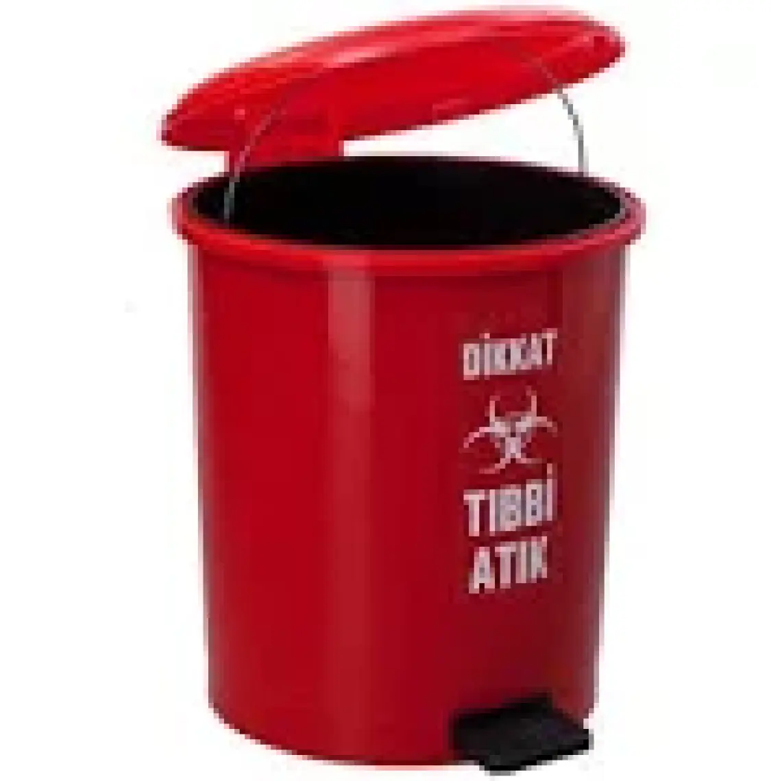 Safell Tıbbi Atık Çöp Kovası Pedallı 35 Litre - Kırmızı Tıbbi Atık Kovası Çift Kovalı - Isıya Dayanıklı