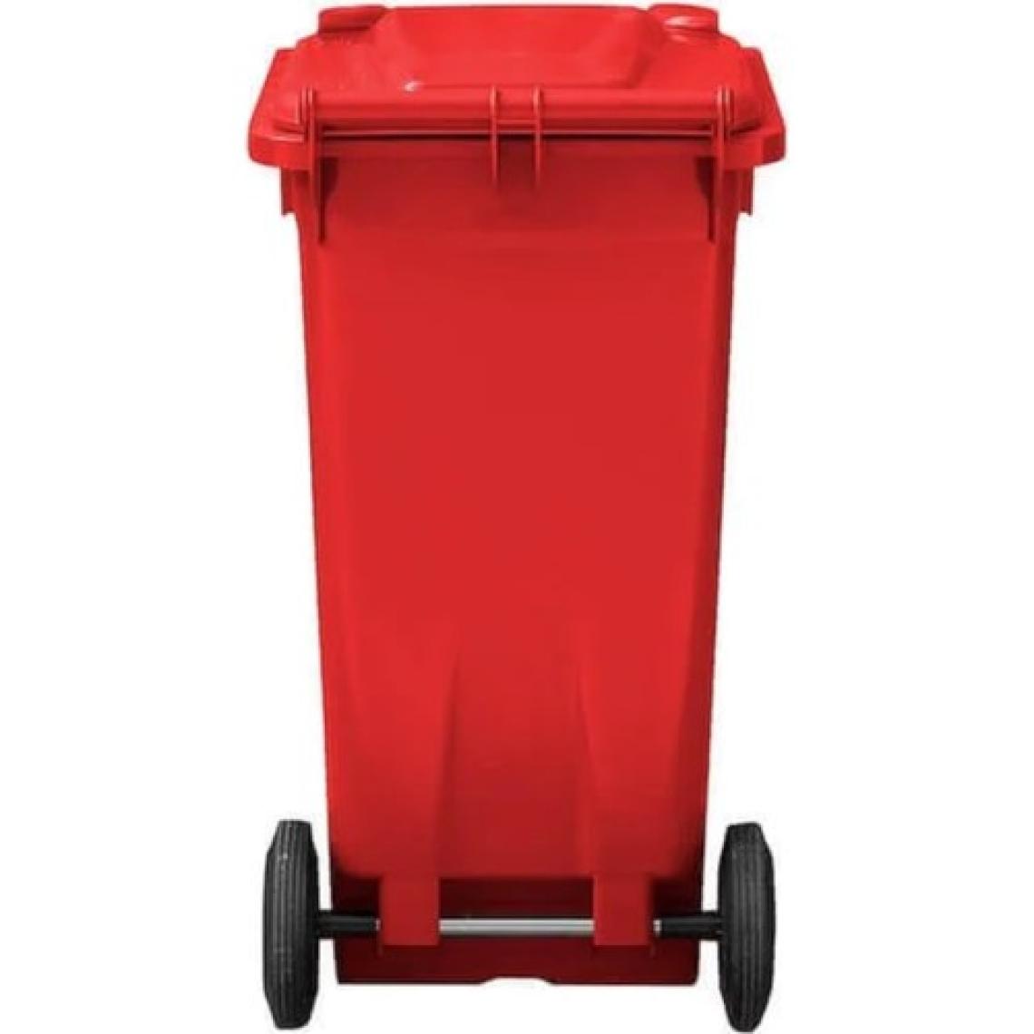 MCK Plus Mck  Kırmızı Plastik Çöp Konteyneri 120 Litre Konteyner - A+ Isıya Karşı Dayanıklı Malzeme - Kırmızı
