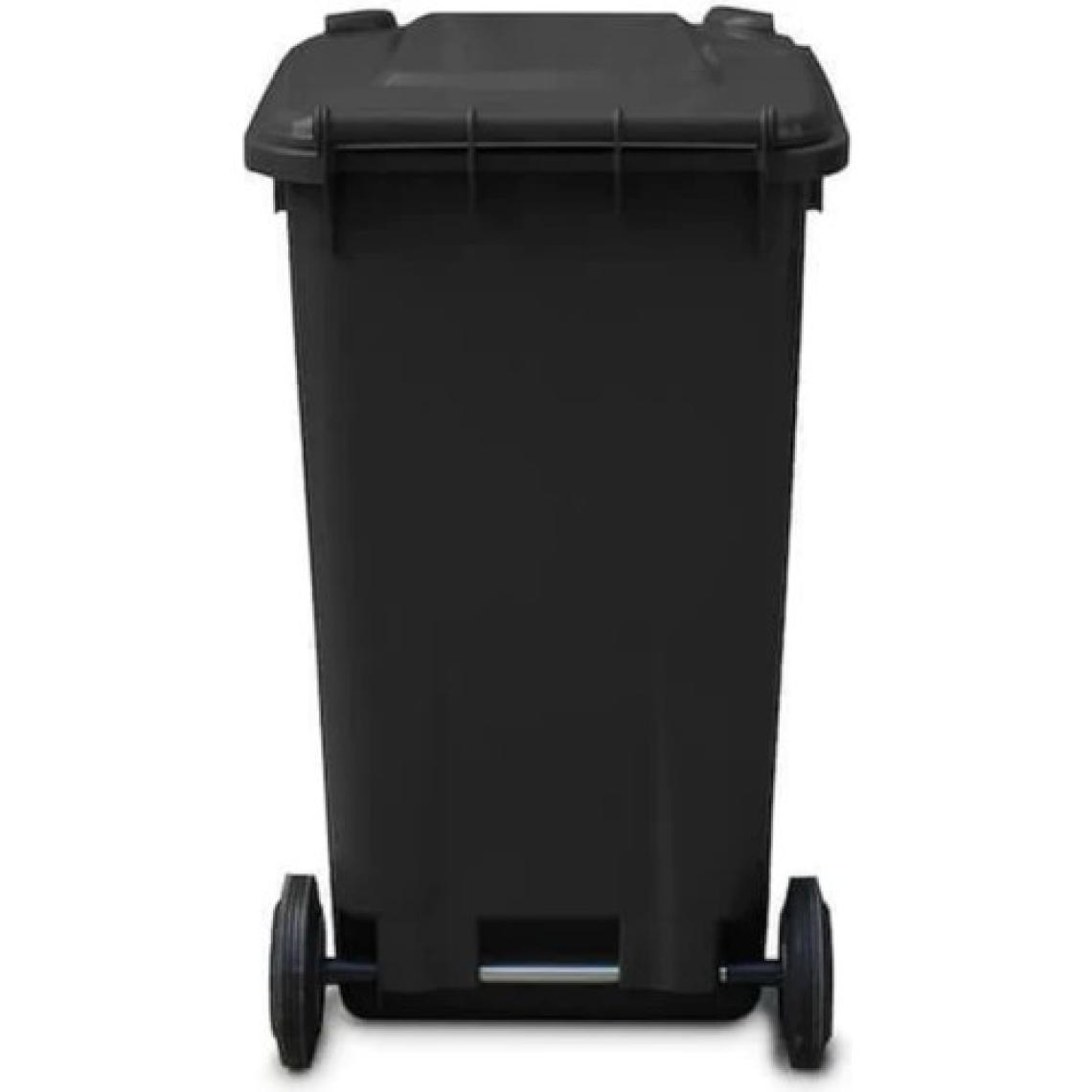 MCK Plus Mck  Siyah Plastik Çöp Konteyneri 240 Litre Konteyner - A+ Isıya Karşı Dayanıklı Malzeme - Siyah