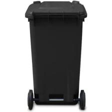 MCK Plus Mck  Siyah Plastik Çöp Konteyneri 240 Litre Konteyner - A+ Isıya Karşı Dayanıklı Malzeme - Siyah