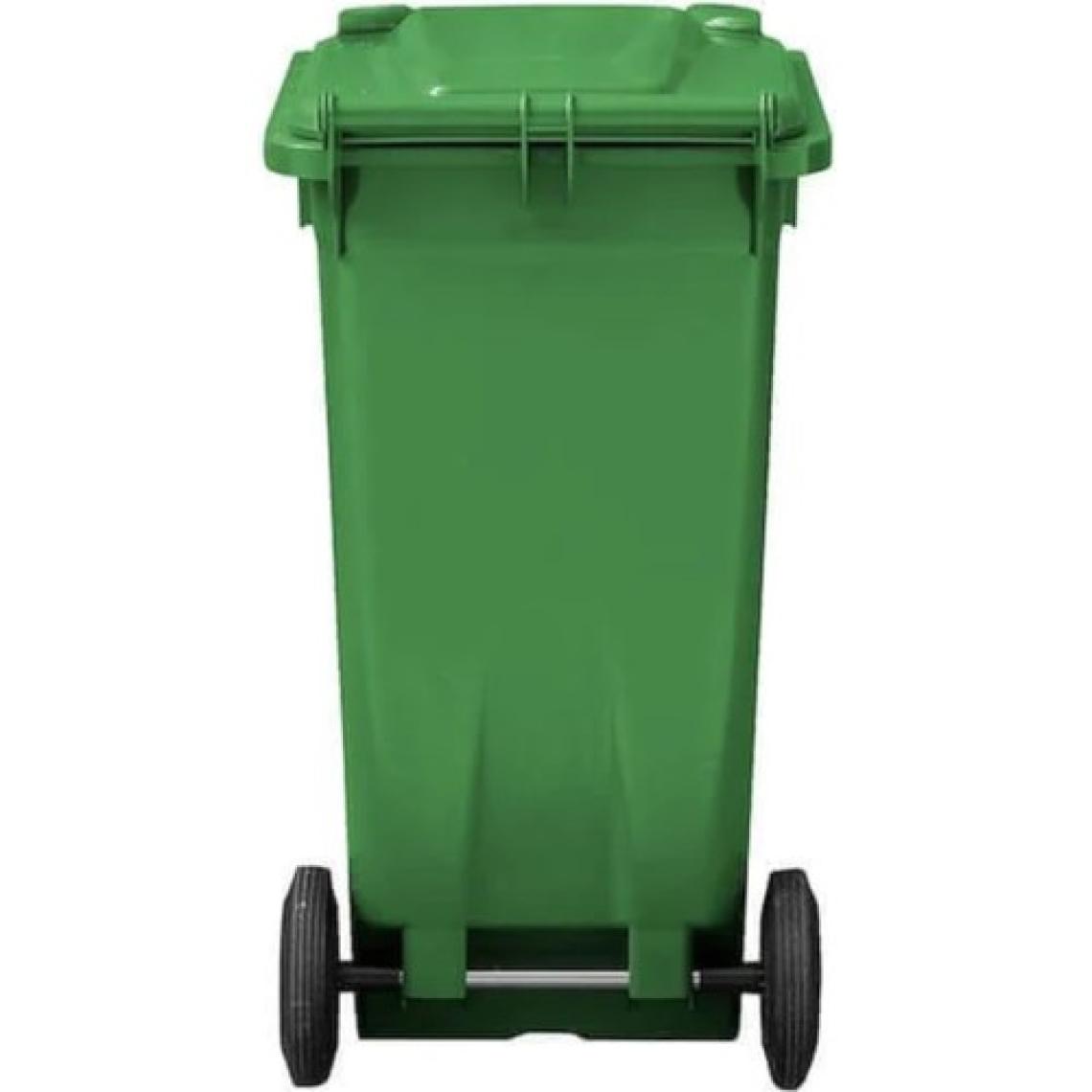 MCK Plus 1 Adet Yesil Plastik Çöp Konteyneri 120 Litre - Isıya Karşı Dayanıklı Copcu Faras Takimli