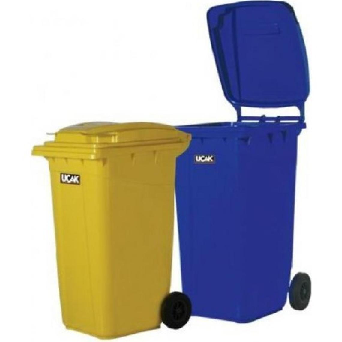 İthal Çesit Uçak Plastik Çöp Konteyner Yeşil 240 Lt.