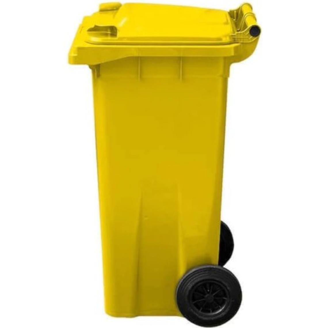 MCK Plus Mck  Sarı Plastik Çöp Konteyneri 120 Litre Konteyner - A+ Isıya Karşı Dayanıklı Malzeme - Sarı