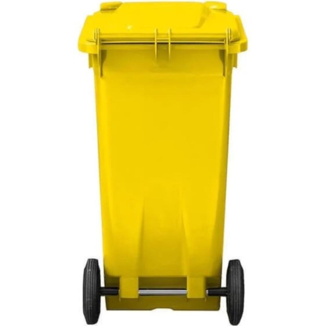 MCK Plus Mck  Sarı Plastik Çöp Konteyneri 120 Litre Konteyner - A+ Isıya Karşı Dayanıklı Malzeme - Sarı
