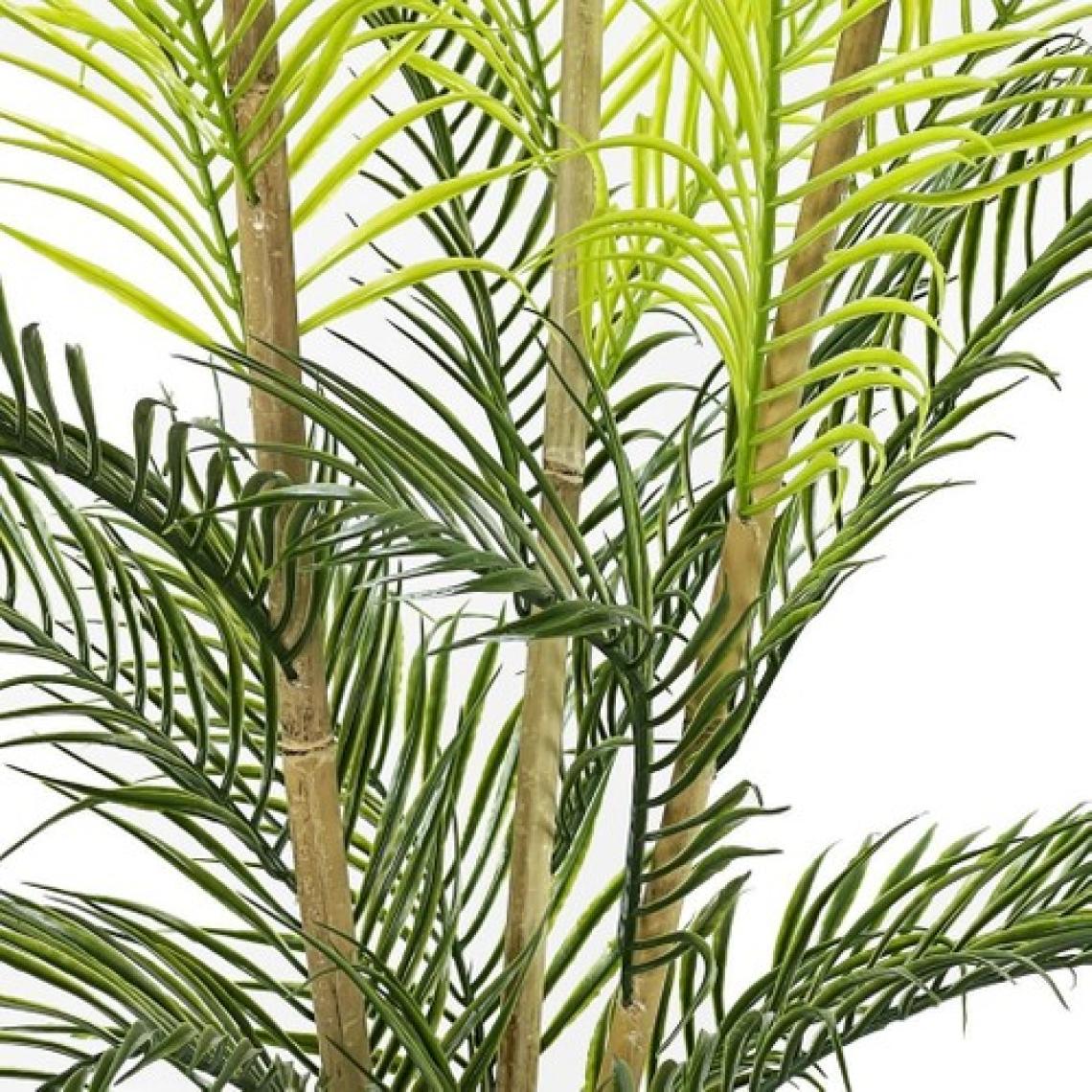 Nettenevime Yapay Çiçek Areka Ağacı Palmiye Ağacı Bambu Saplı Gümüş Saksılı Salon Çiçeği 18 Yaprak 85 cm