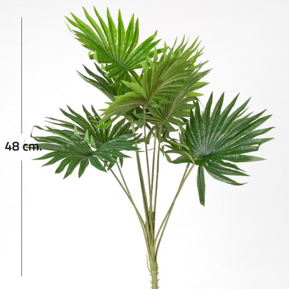 Herdekora Yapay Bitki Fan Palmiye Demeti Gerçek Dokulu 9 Yaprak Yeşil 48 Cm.