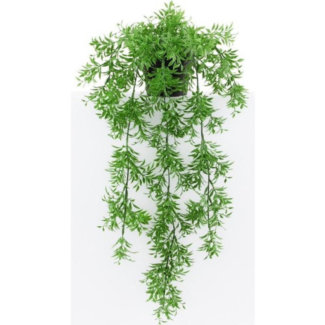 Çiçekmisin Mini Siyah Plastik Saksıda Yapay Sarkan Fesleğen