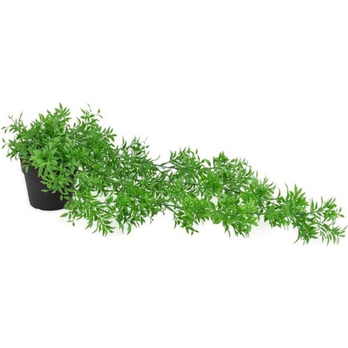 Çiçekmisin Mini Siyah Plastik Saksıda Yapay Sarkan Fesleğen