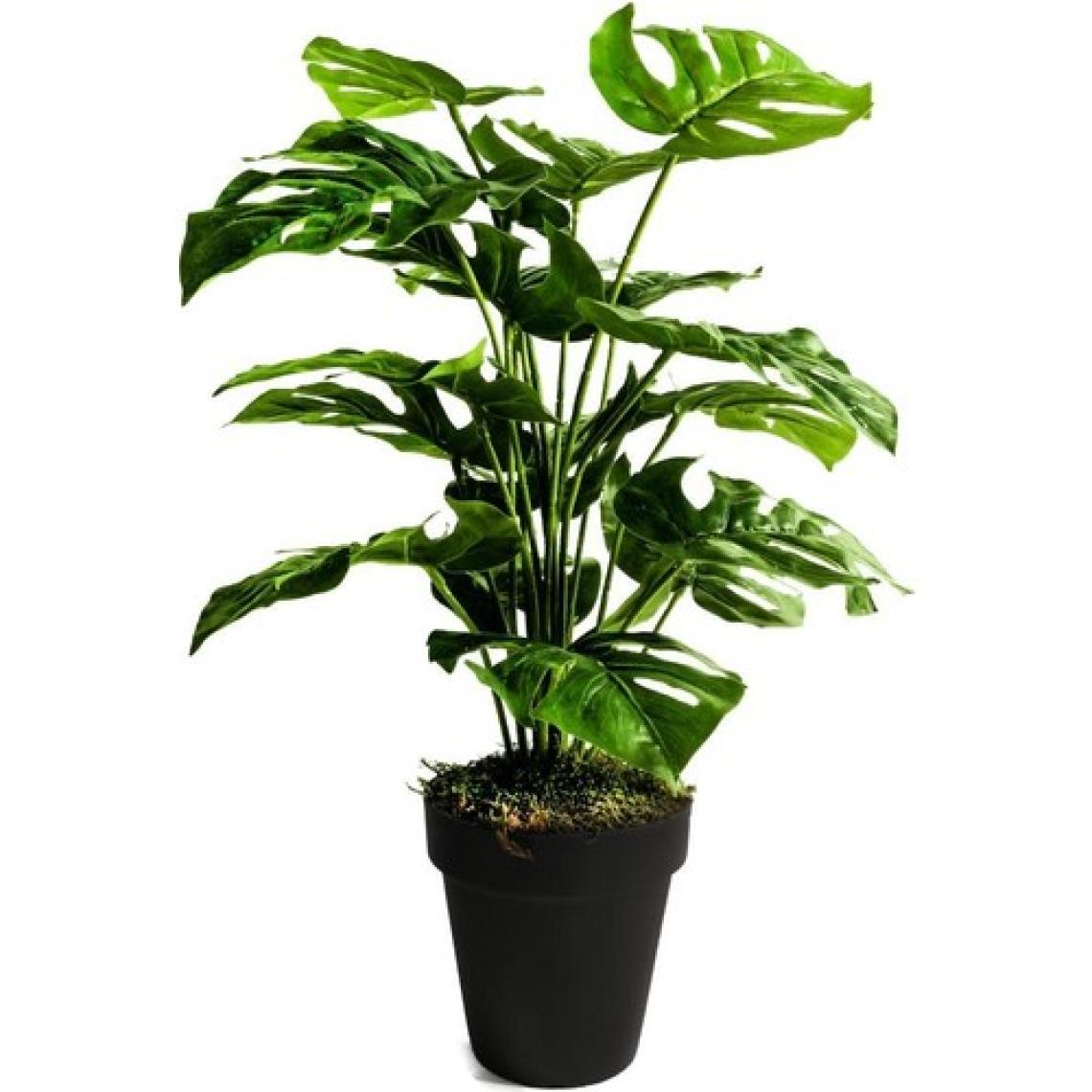 Nettenevime Yapay Ağaç Salon Bitkisi Monstera 70 cm 18 Yaprak Antrasit Saksıda