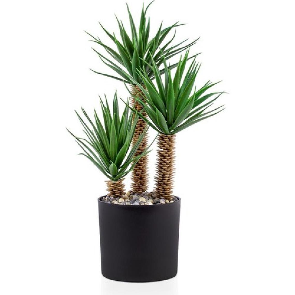 Çiçekmisin Siyah Saksıda Üç Dal Yapay Kaktüs Aloevera