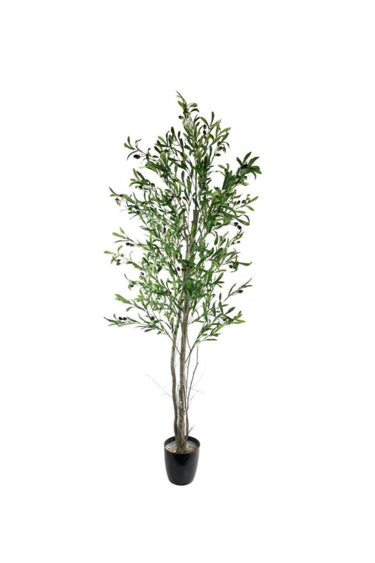 Refox Yapay Zeytin Ağacı 190cm 2 Gövdeli Çalılı Doğal Gerçek Görünümlü Yapay Ağaç