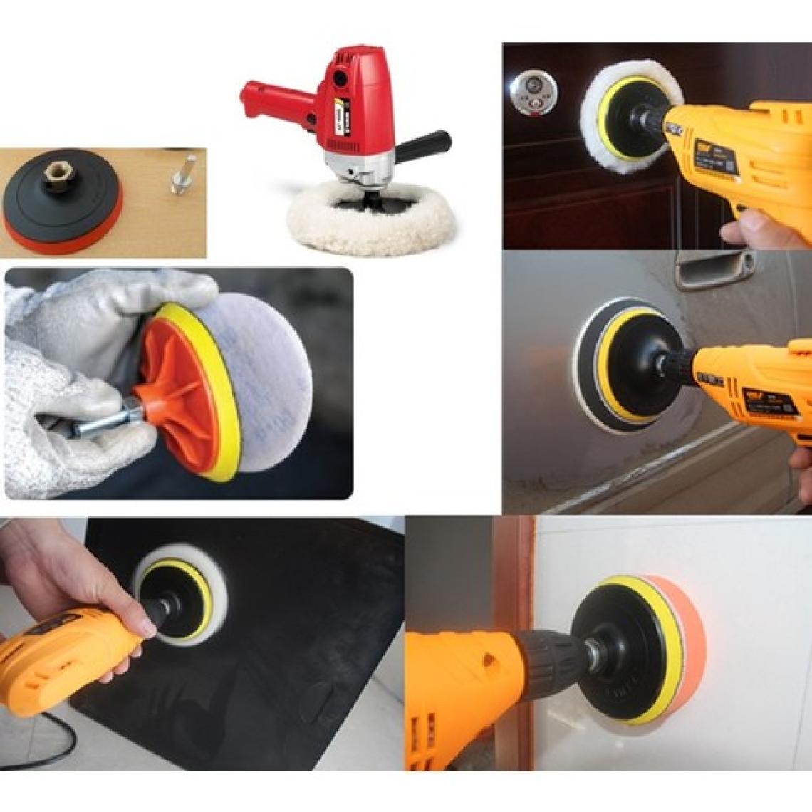 Depolife Oto Araç Kaporta Tampon Cizik Giderici ve Pasta Cila Uygulama Seti (Peluş Bone Disk Matkap Takma Aparatı)