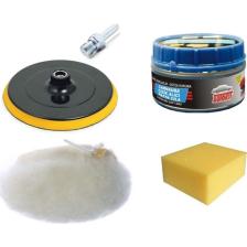 Depolife Oto Araç Kaporta Tampon Cizik Giderici ve Pasta Cila Uygulama Seti (Peluş Bone Disk Matkap Takma Aparatı)