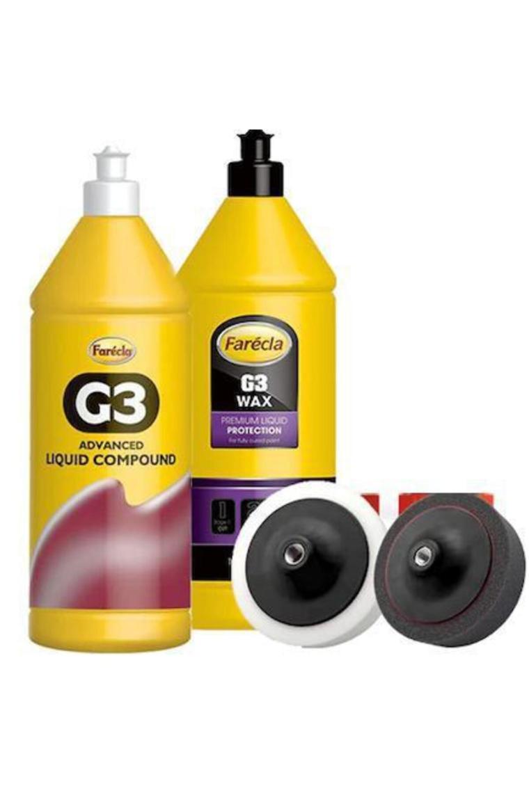 Farecla G3 Pasta 1 Lt + G3 Wax Cila 1 Lt (2 Adet Sünger - 1 Adet Ci̇la - 1 Adet Pasta)
