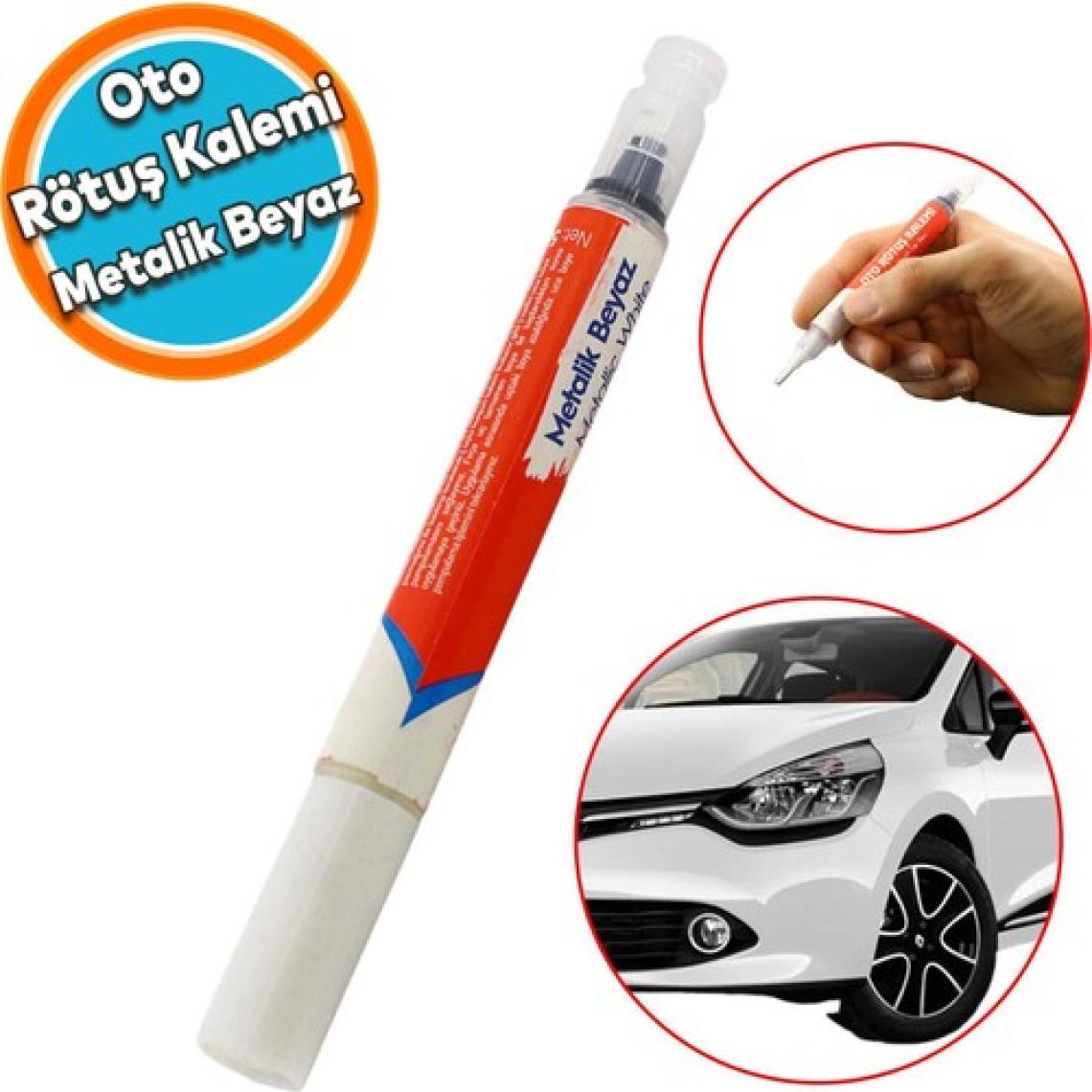 Nzb Oto Rötuş Kalemi 5 ml Araç Kaporta Tampon Çizik Giderici Fırça Yenileme Metalik Beyaz Renk Boya