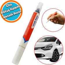 Nzb Oto Rötuş Kalemi 5 ml Araç Kaporta Tampon Çizik Giderici Fırça Yenileme Metalik Beyaz Renk Boya