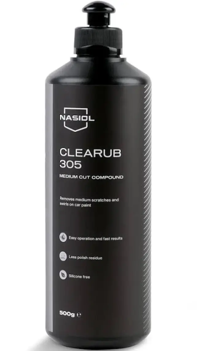 Nasiol Clearub 305 Orta,Ağır Çizik Giderici Polisaj Pastası-Pasta Cila-500gr-Silikonsuz Boya Parlat