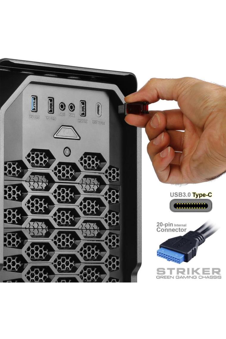 Green Strıker Midtower 3X120MM Fan Siyah Bilgisayar Kasası 6X120MM Fan Desteği (Psuyok)