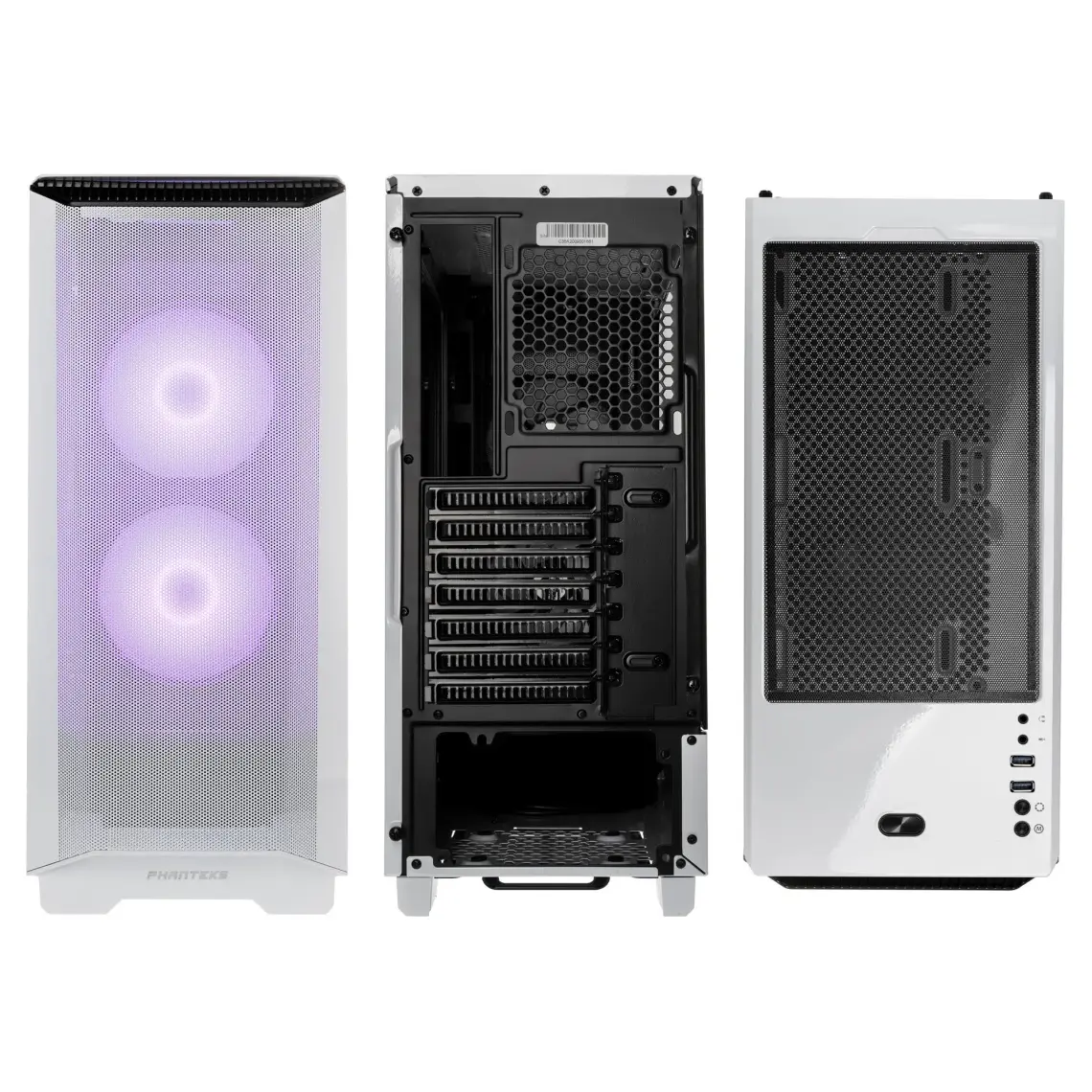 Phanteks Eclipse P360 Air Mid Tower Bilgisayar Kasası, Temperli Cam, DRGB - Buzul Beyazı