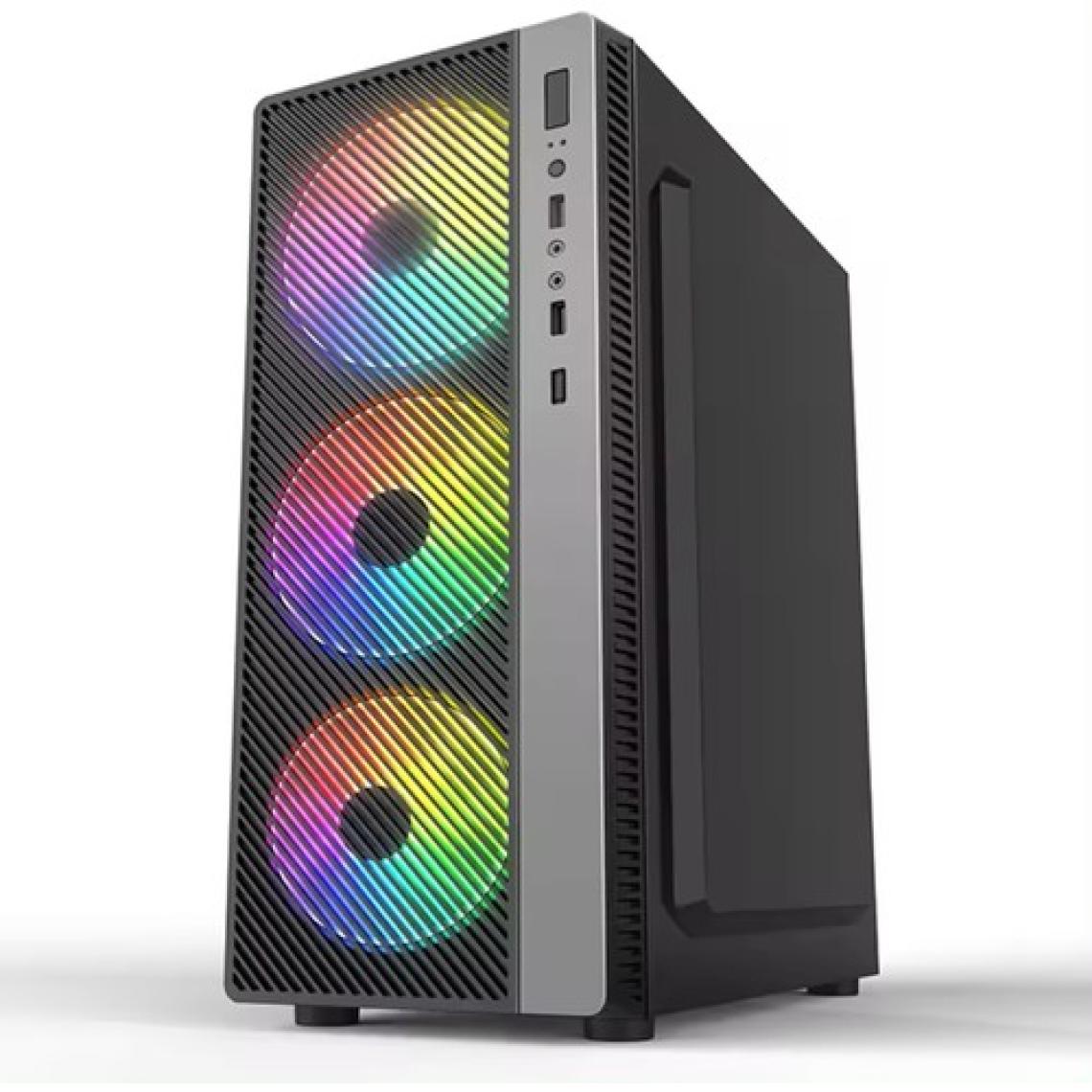 Revenge Triple Deluxe 3 Rainbow Fanlı Cam Panel Gaming Oyuncu Bilgisayar Kasası
