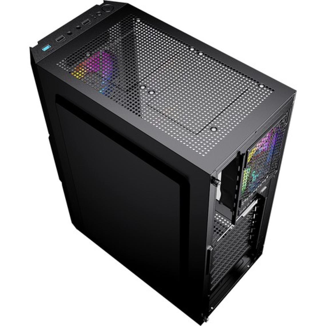 GameBooster GB-PW908B USB 3.0, ATX Mesh Panel, Dahili 4 RGB Fanlı (3 Ön 1 Arka) , Siyah Oyuncu Kasası (PSU yok)