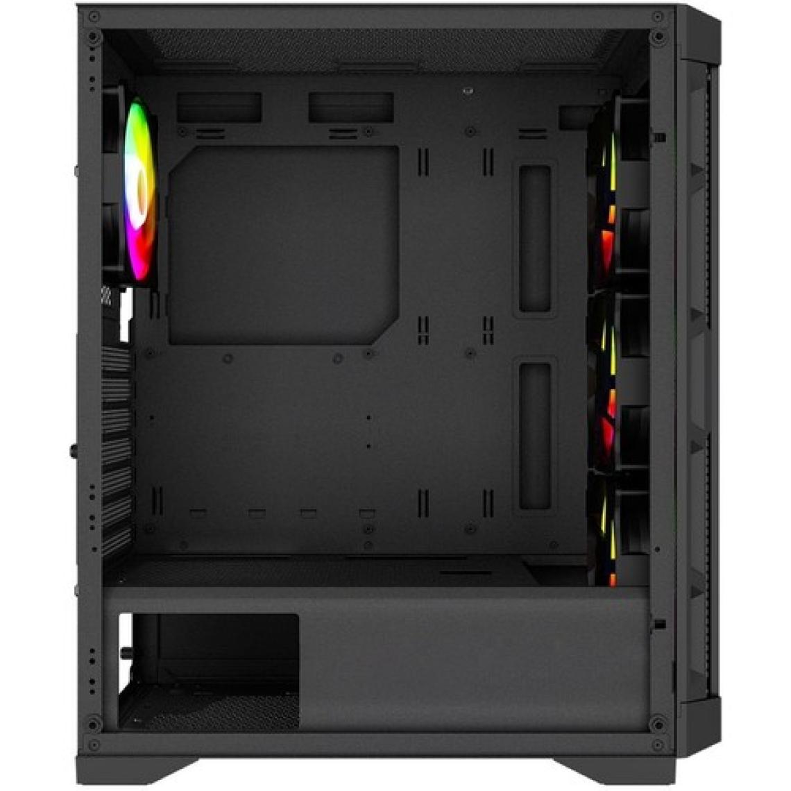 Powerboost PB-PS7840B 600W Temperli Camlı 4*12CM Rainbow Fanlı Mesh Mid-T Atx Gaming Siyah Kasa