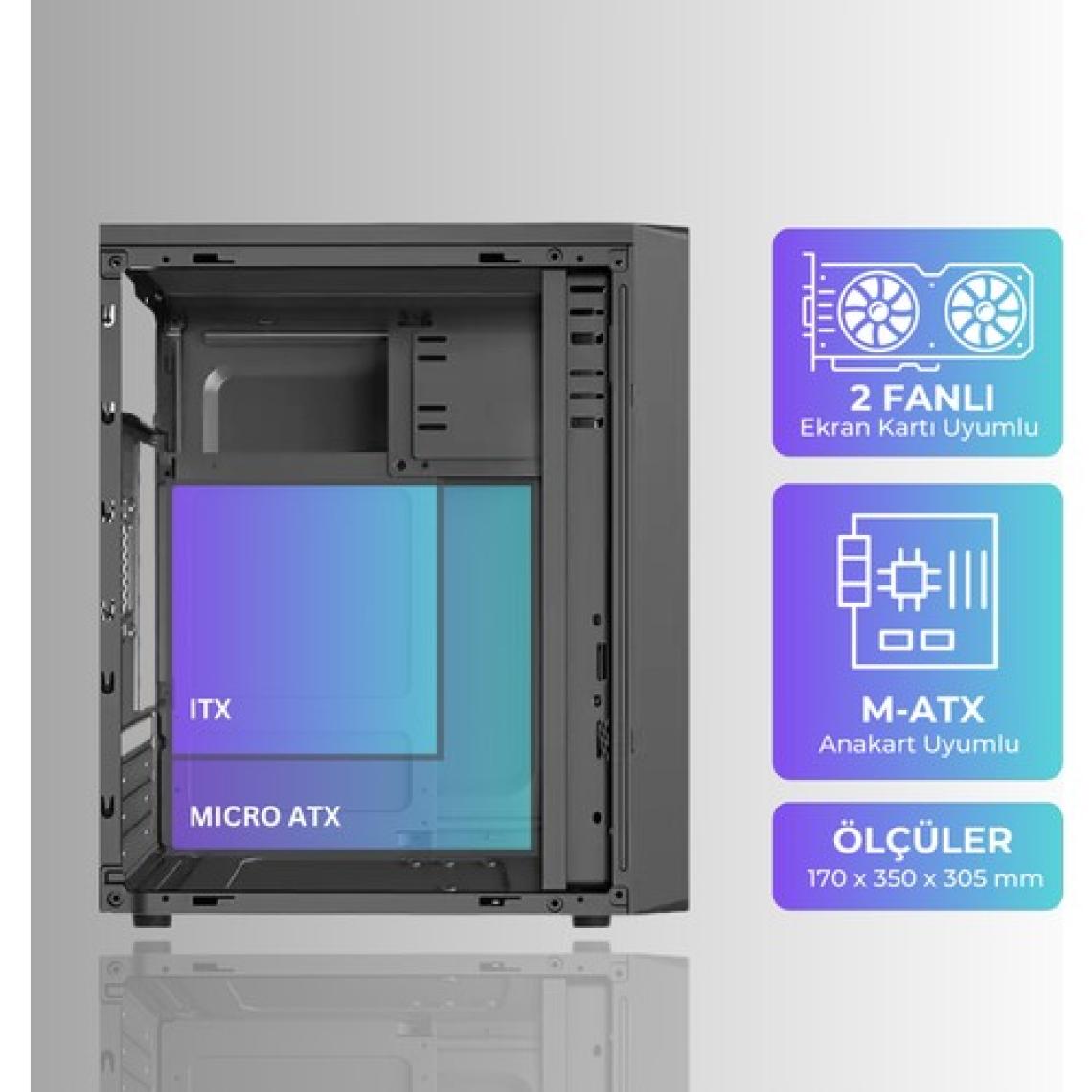 Revenge Razor Matx Mikro Atx Boş Bilgisayar Kasası Boş Ofis Bilgisayarı