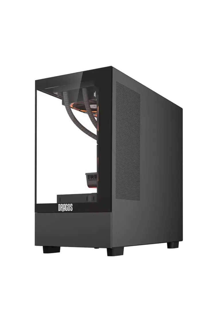 Dragos Basalt Pro 6x Argb Fan USB 3.0 600W 80+ Plus Matx Panoramik Temperli Cam Gaming Kasa Siyah