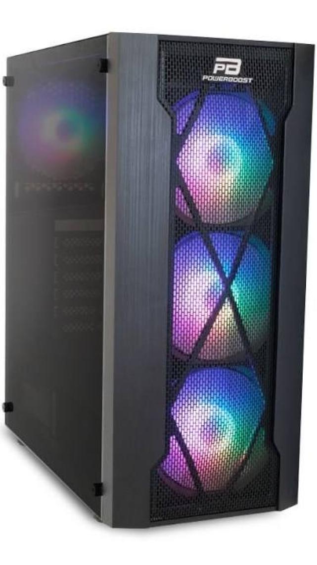 Power Boost VK-P1900B 500W USB 3.0 ATX Mesh Panel Fixed Rainbow Fan Siyah Bilgisayar Kasası (JBST-VKP1900B)