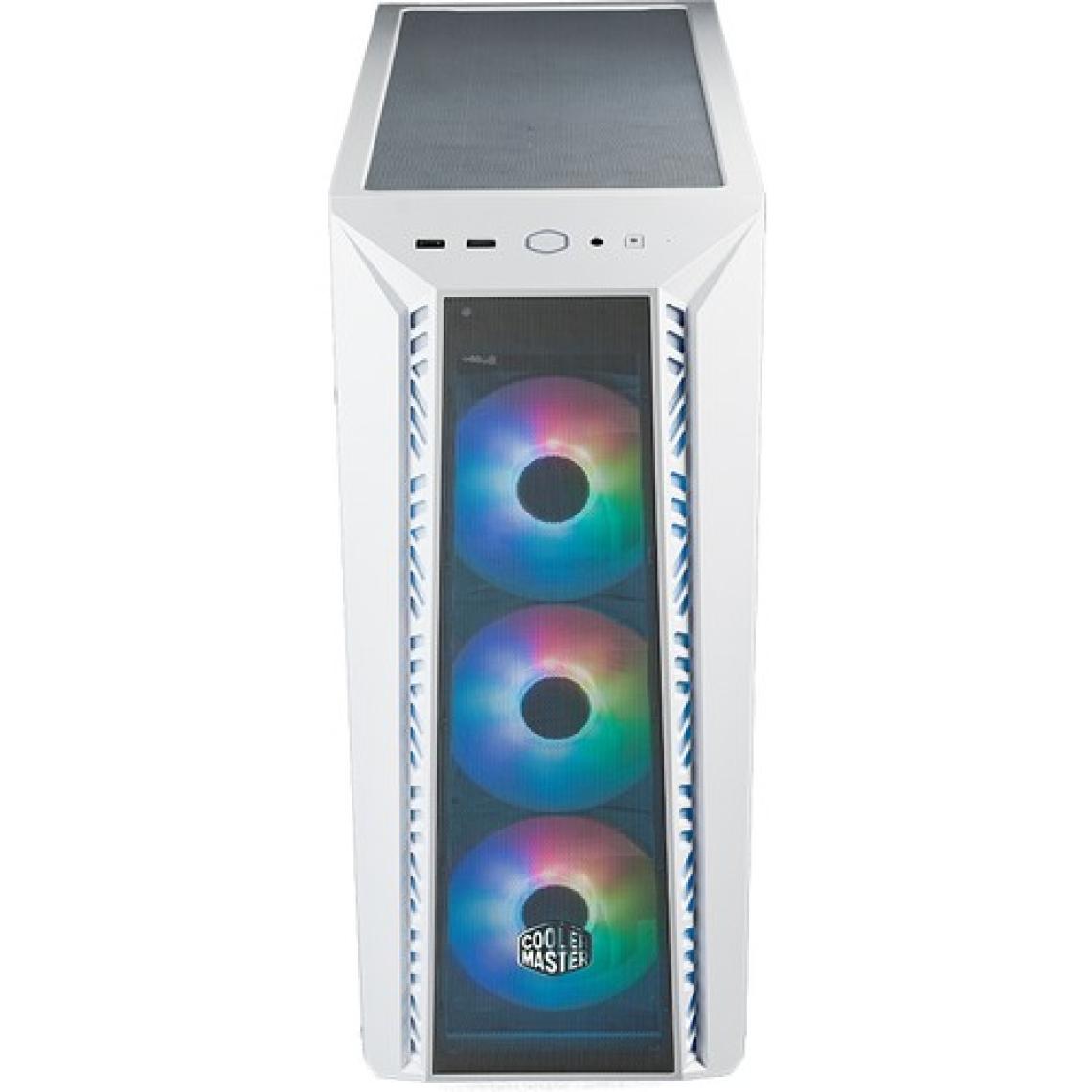 Cooler Master CM MasterBox 520 Beyaz Tempered Glass ARGB 4x120mm Fanlı, Mesh Ön Panel Pencereli MidTower Kasa