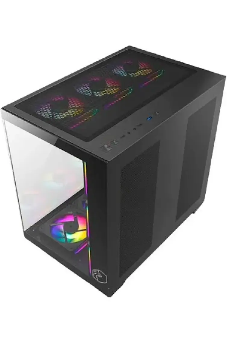 Gametech Prime V2  Tuş Kontrollü (7 x 120 Mm) Rgb Fanlı Özel vidasız Paneller Gaming Boş Bilgisayar Kasası